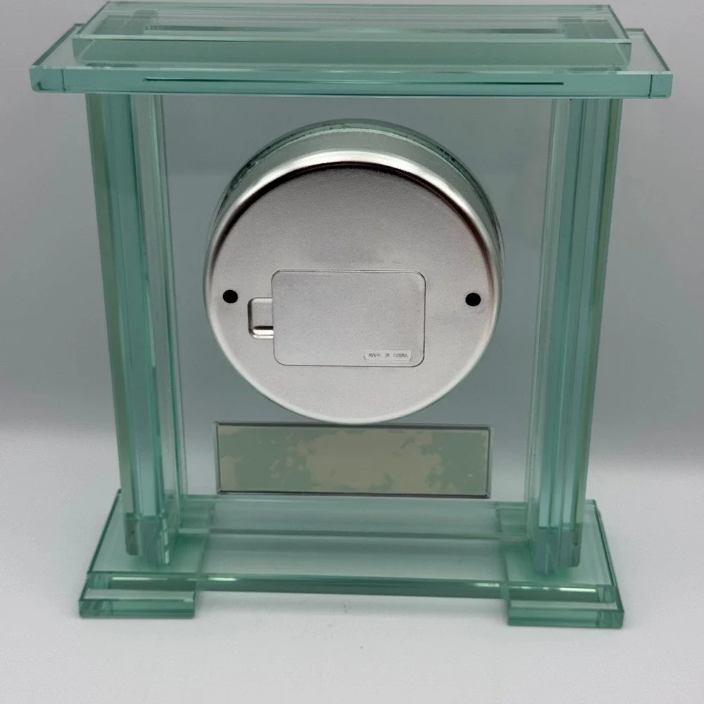 Danbury Clock Company Glass Mantel‎ Clock Quartz Desk Clock Engraved Herb Fein